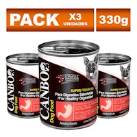 Pack Paté para Perros Adultos Canbo Premium Digestión Saludable 330g 3 Unidades